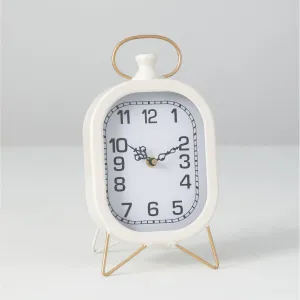 11” White Modern Desk Clock