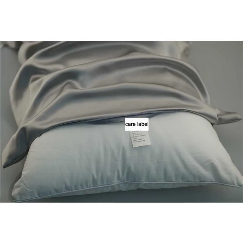 25 momme silk pillowcase - queen - hidden zip - Silver Grey