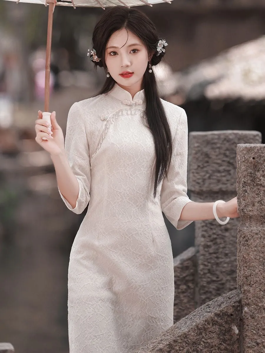 3/4 Sleeve Midi Cheongsam, Selene