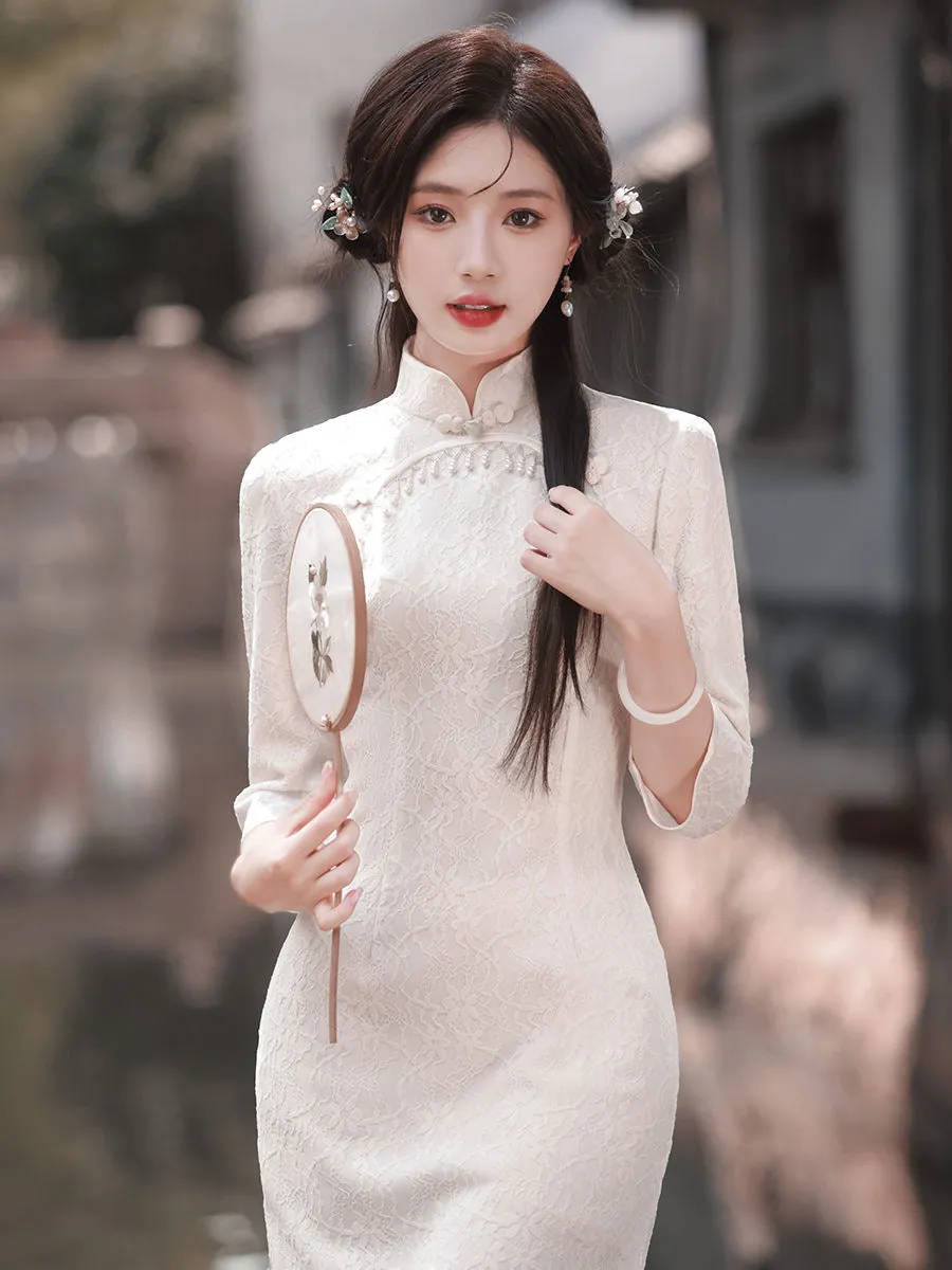 3/4 Sleeve Midi Cheongsam, Selene