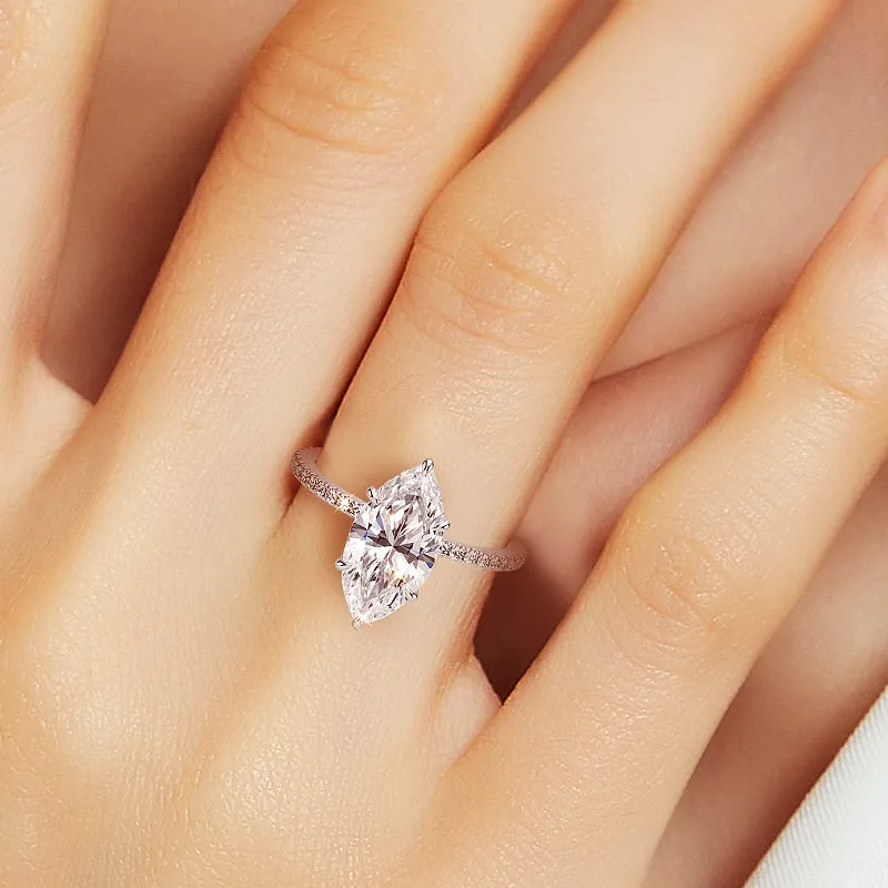 925 Sterling Silver CZ Marquise Ring