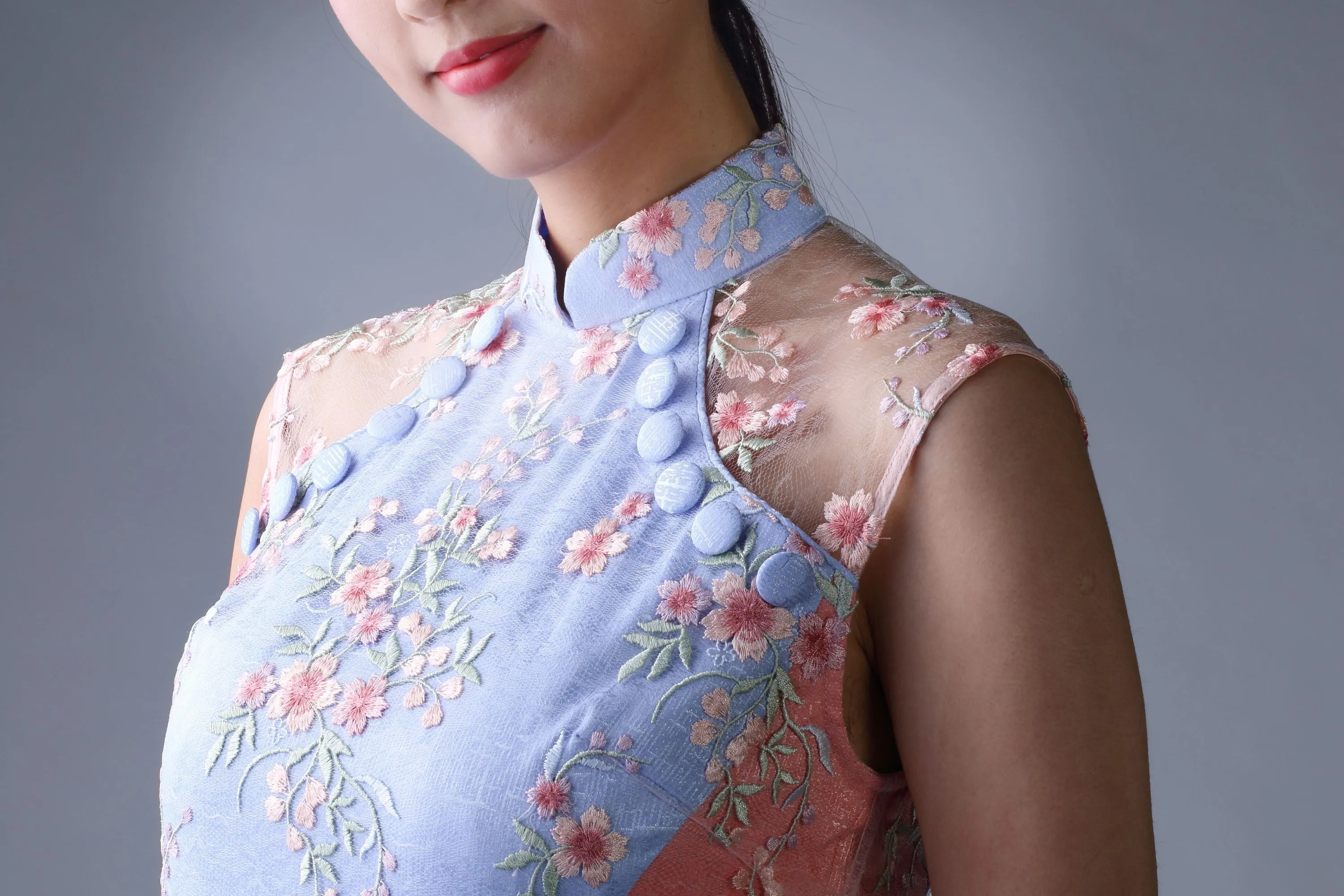 ALEXA Contrasting Lining Cheongsam Qipao