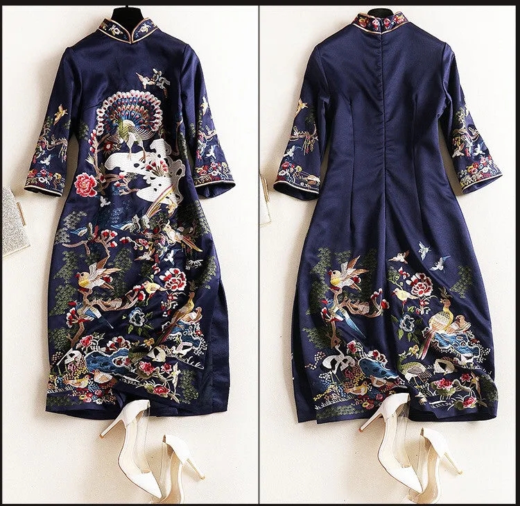 All Embroidered Qipao Dress