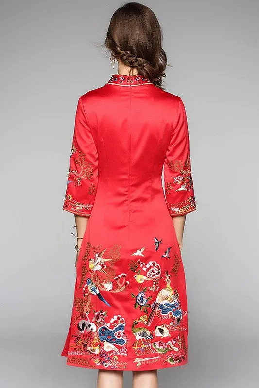 All Embroidered Qipao Dress