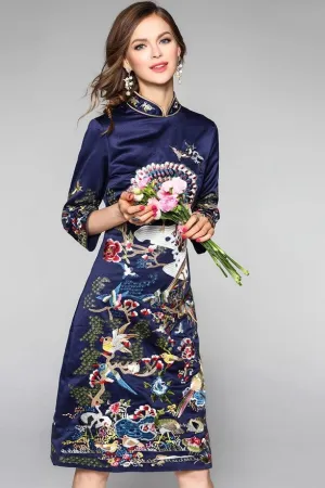 All Embroidered Qipao Dress