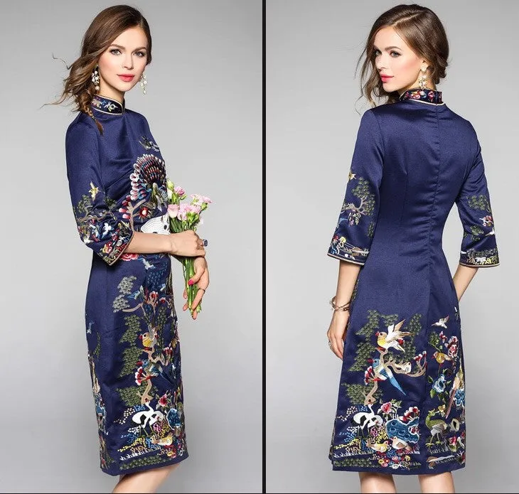 All Embroidered Qipao Dress