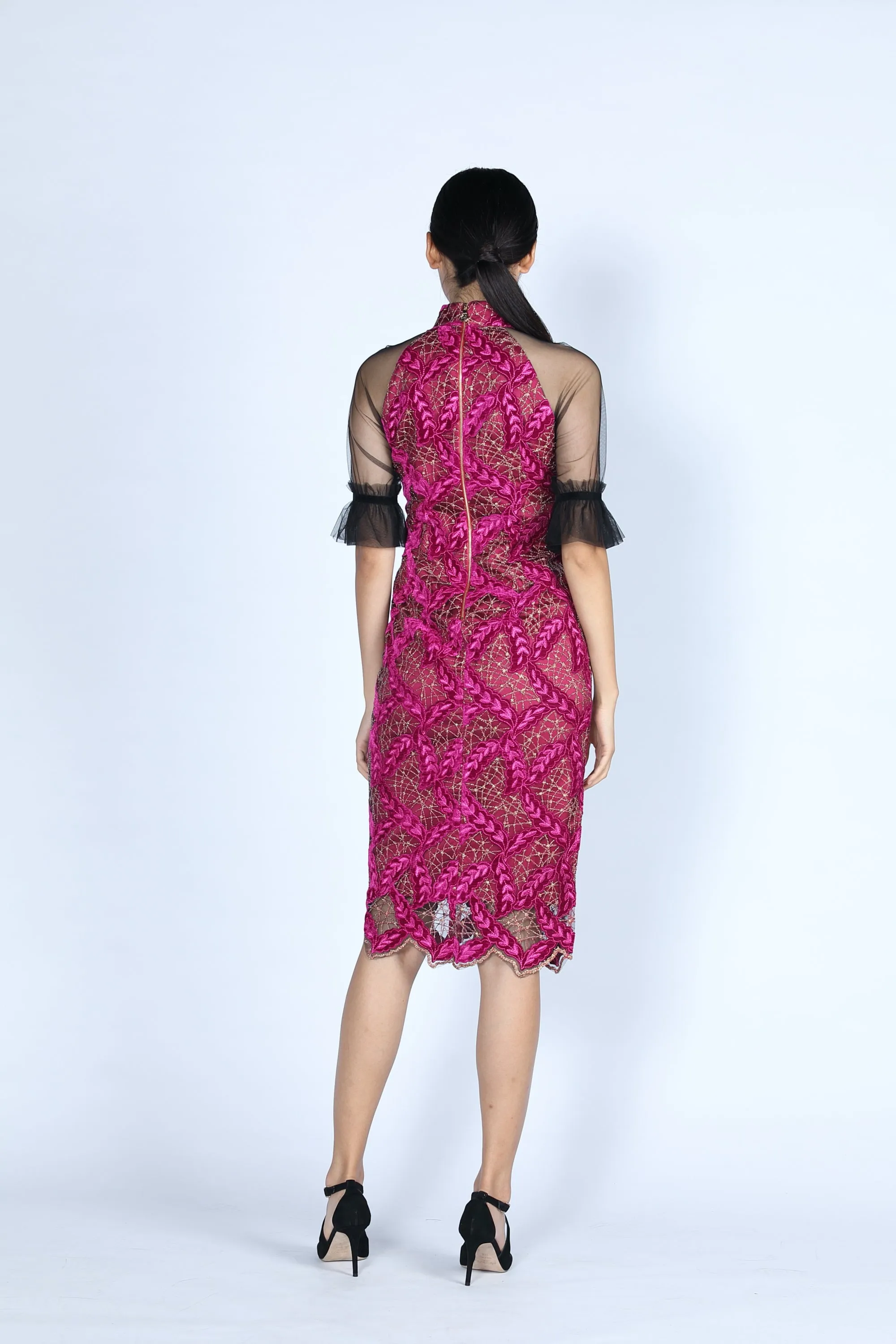 ANNETTE Ruffle Sleeves Cheongsam Qipao