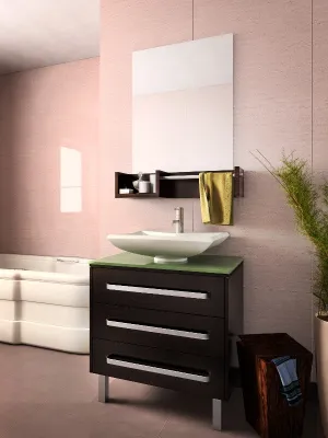 Aqua Decor Sevilla 28.7 Espresso Modern Bathroom Vanity Set