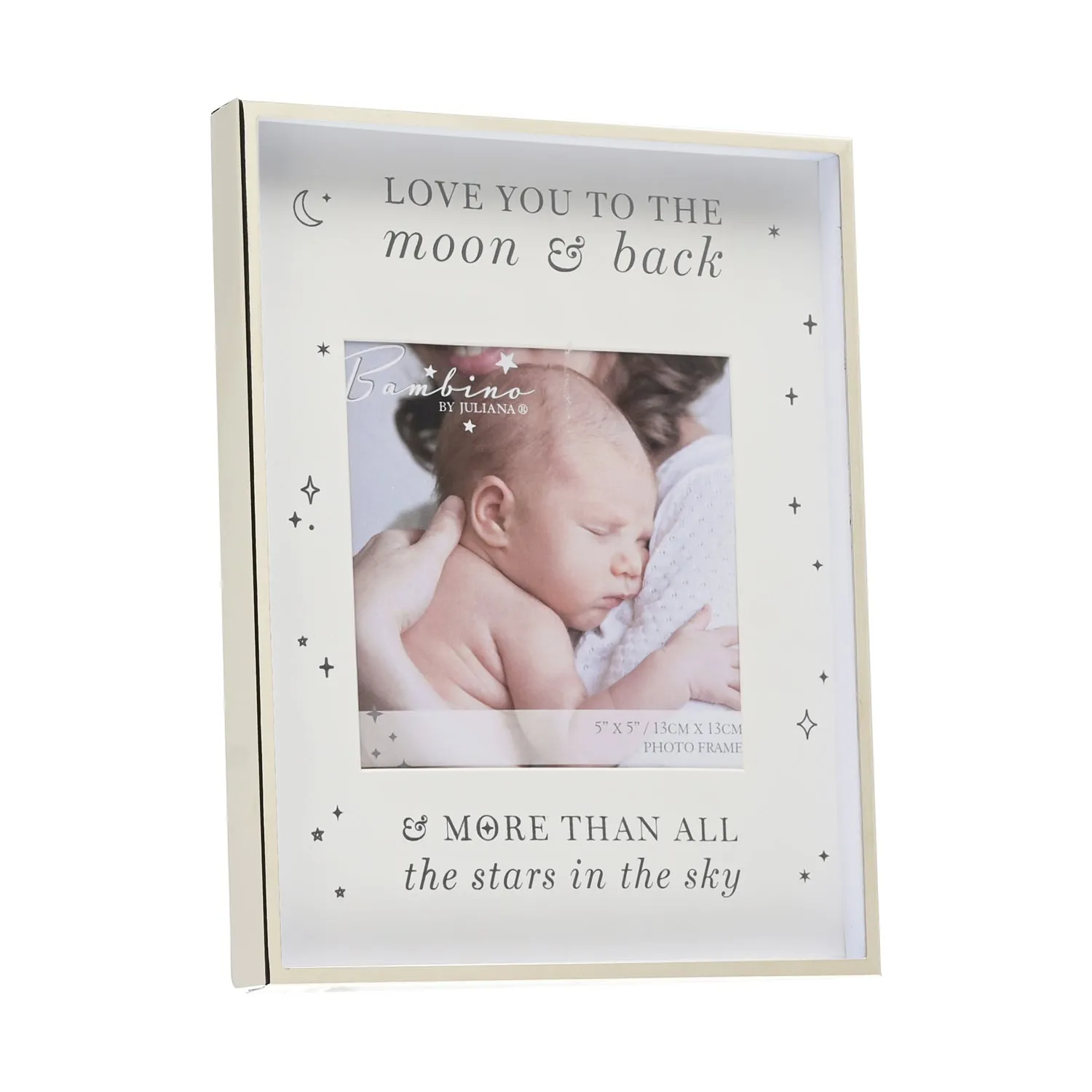 Bambino Pink Moon & Back Metal Plated Photo Frame (5"x5")