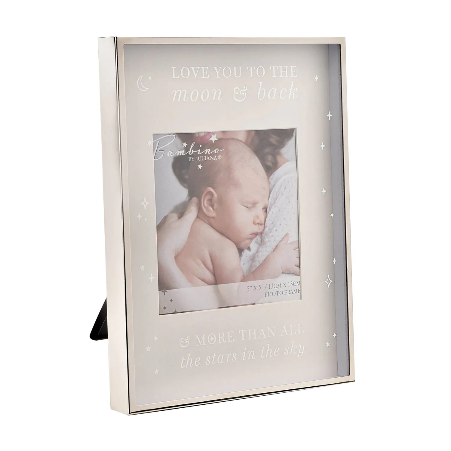 Bambino Pink Moon & Back Metal Plated Photo Frame (5"x5")