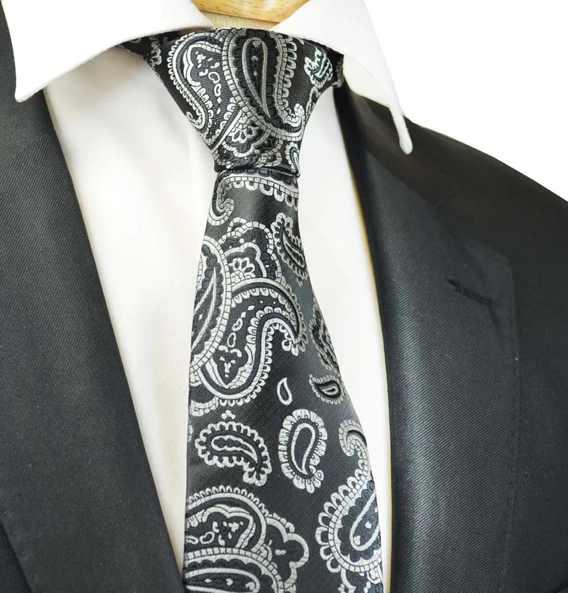 Black Fashionable Paisley Tie