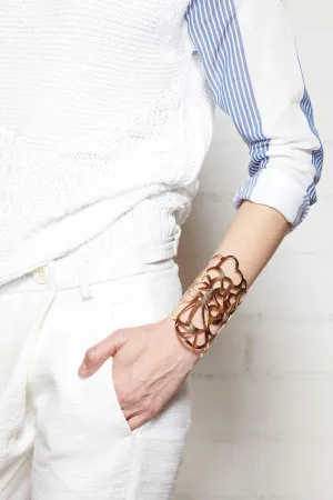 Bronze Laser Cut Lace Cuff Bracelet