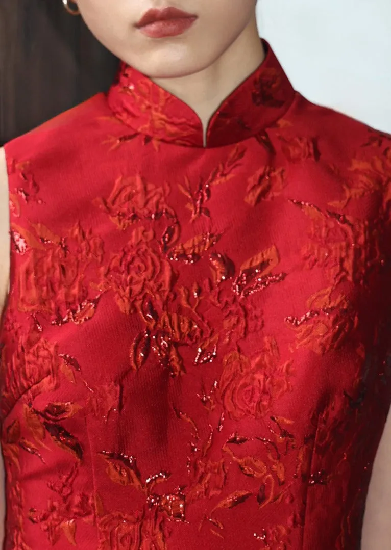 Canna Sleeveless Brocade Qipao