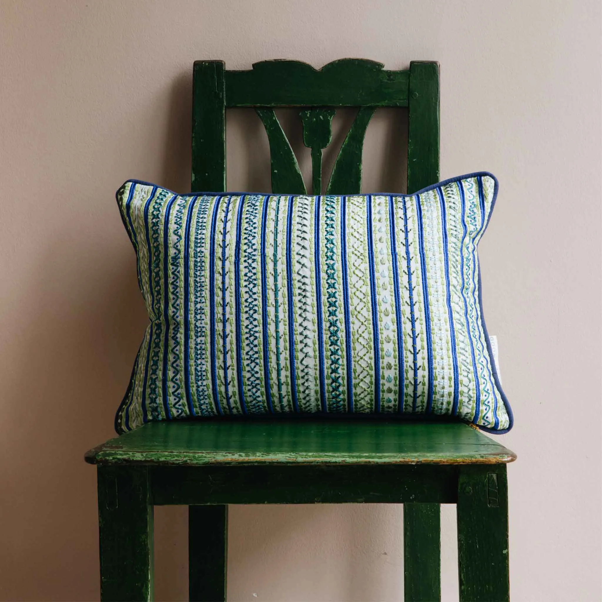 Capri Blue Green Oblong Cushion