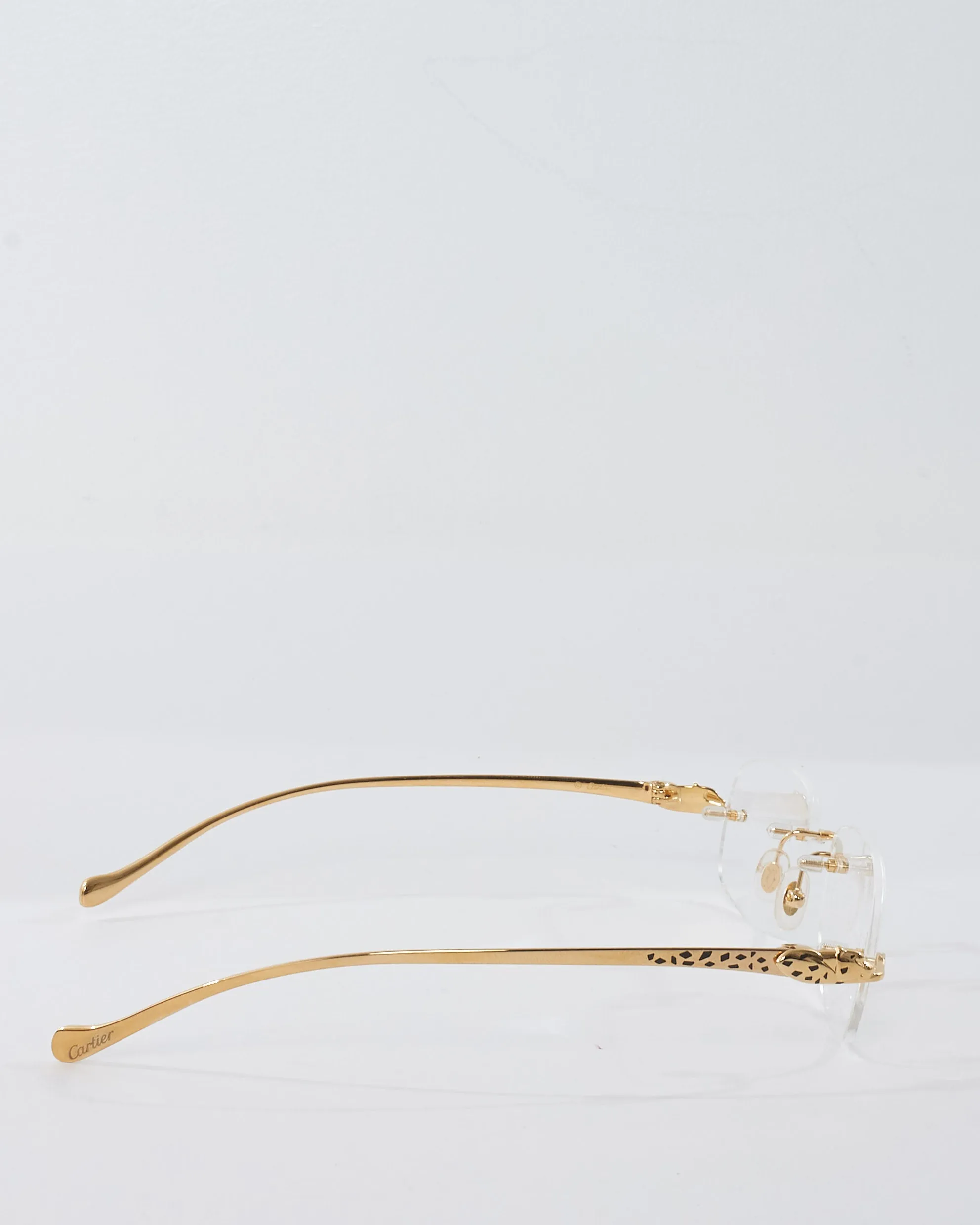 Cartier Rectangular Frameles "Panthère De Cartier" Glasses