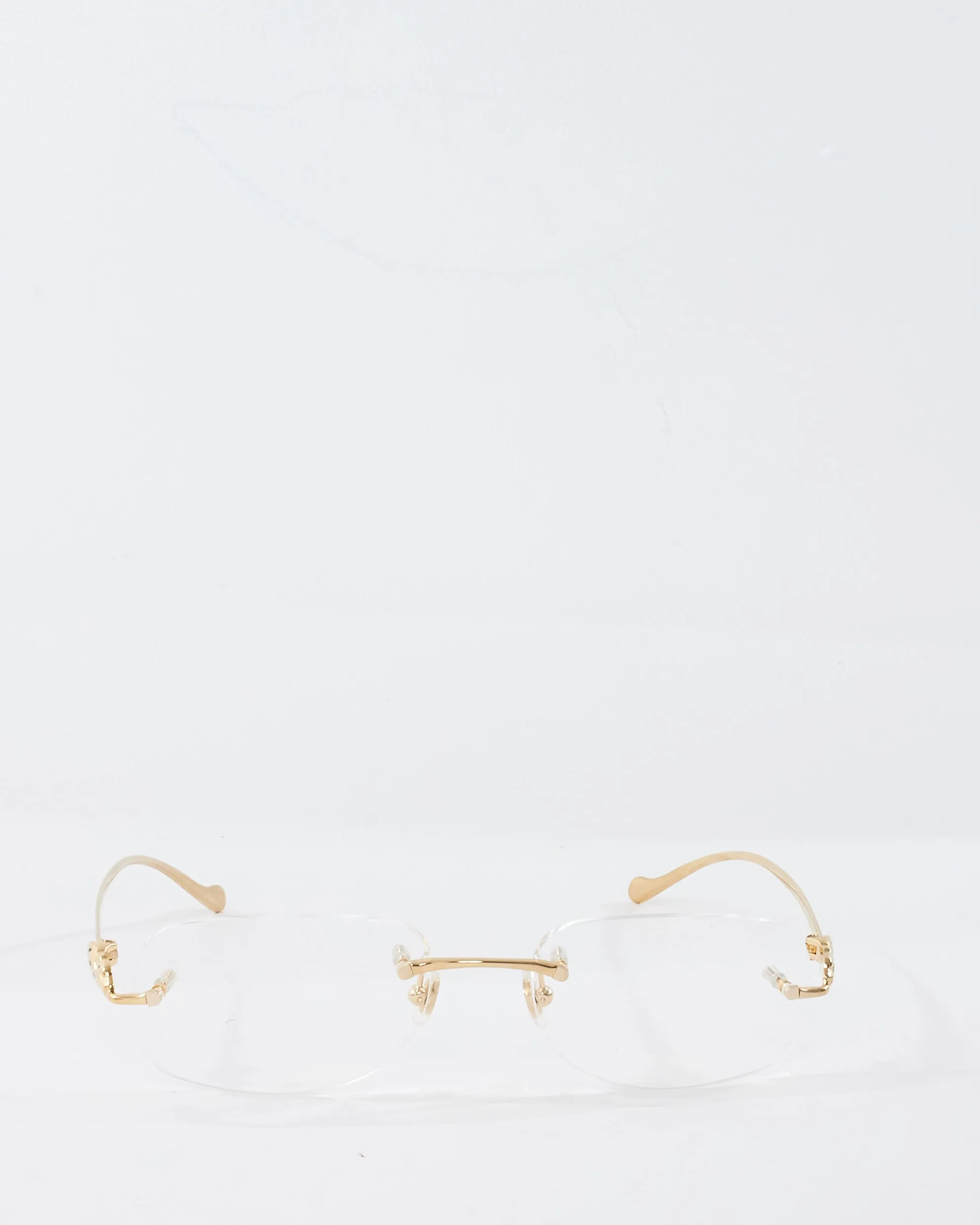 Cartier Rectangular Frameles "Panthère De Cartier" Glasses