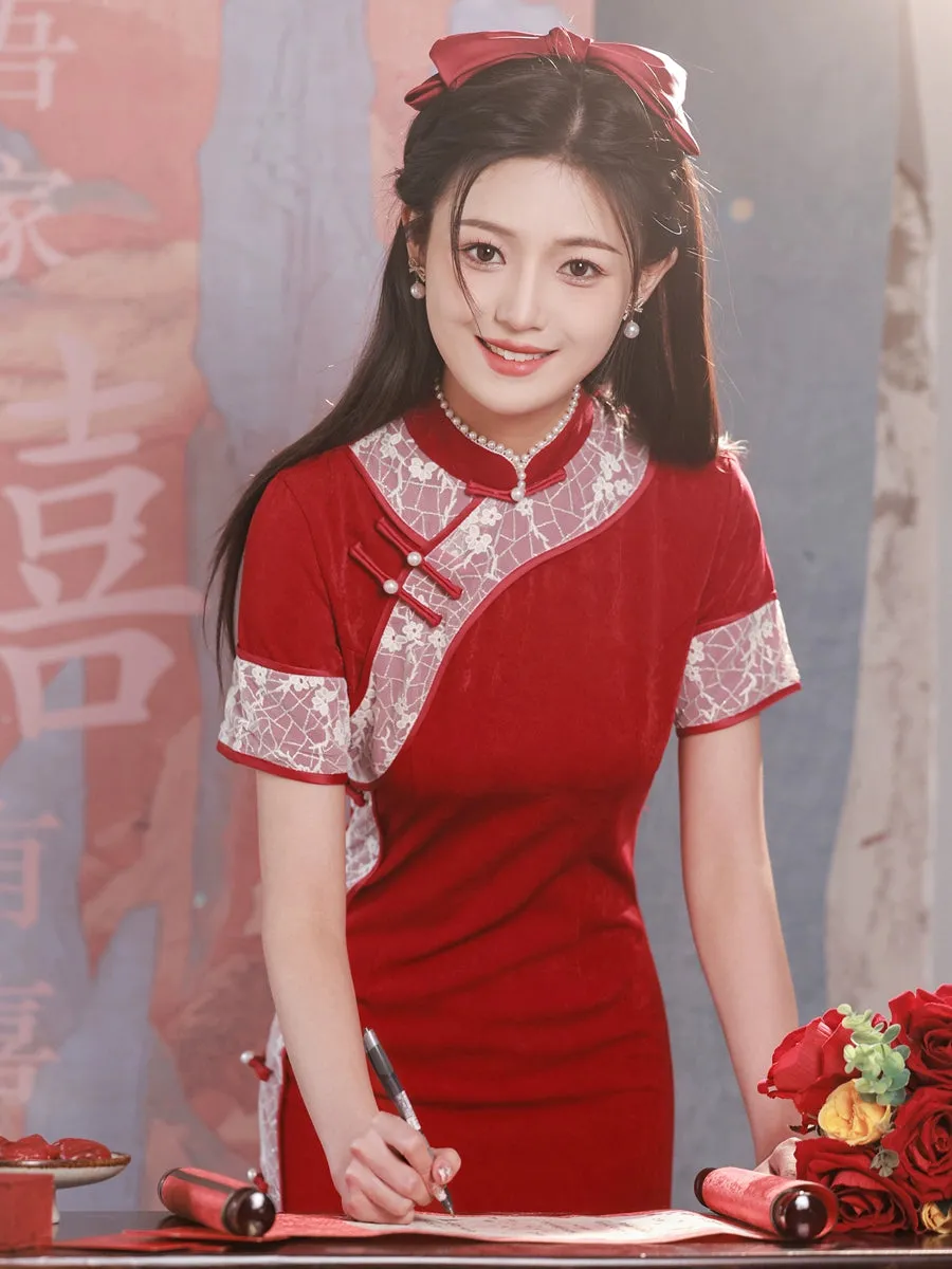 Cheongsam for Tea Ceremony, Traditional Chinese Dress, Rose Radiance