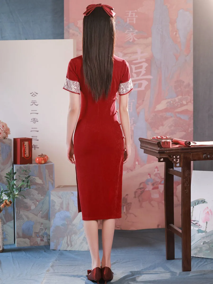 Cheongsam for Tea Ceremony, Traditional Chinese Dress, Rose Radiance