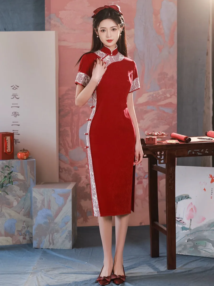 Cheongsam for Tea Ceremony, Traditional Chinese Dress, Rose Radiance