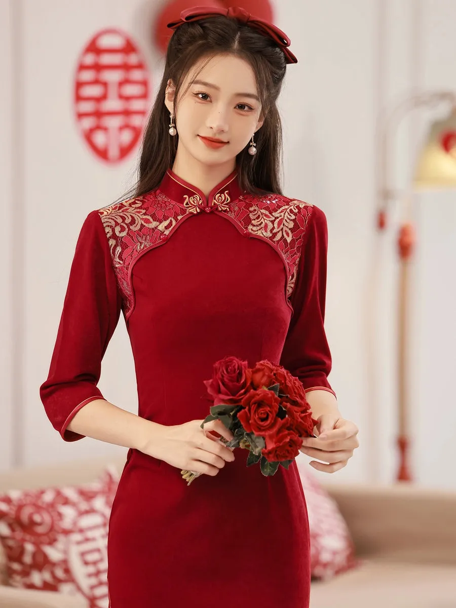 Cheongsam for Tea Ceremony, Traditional Chinese Dress, Rose Reverie