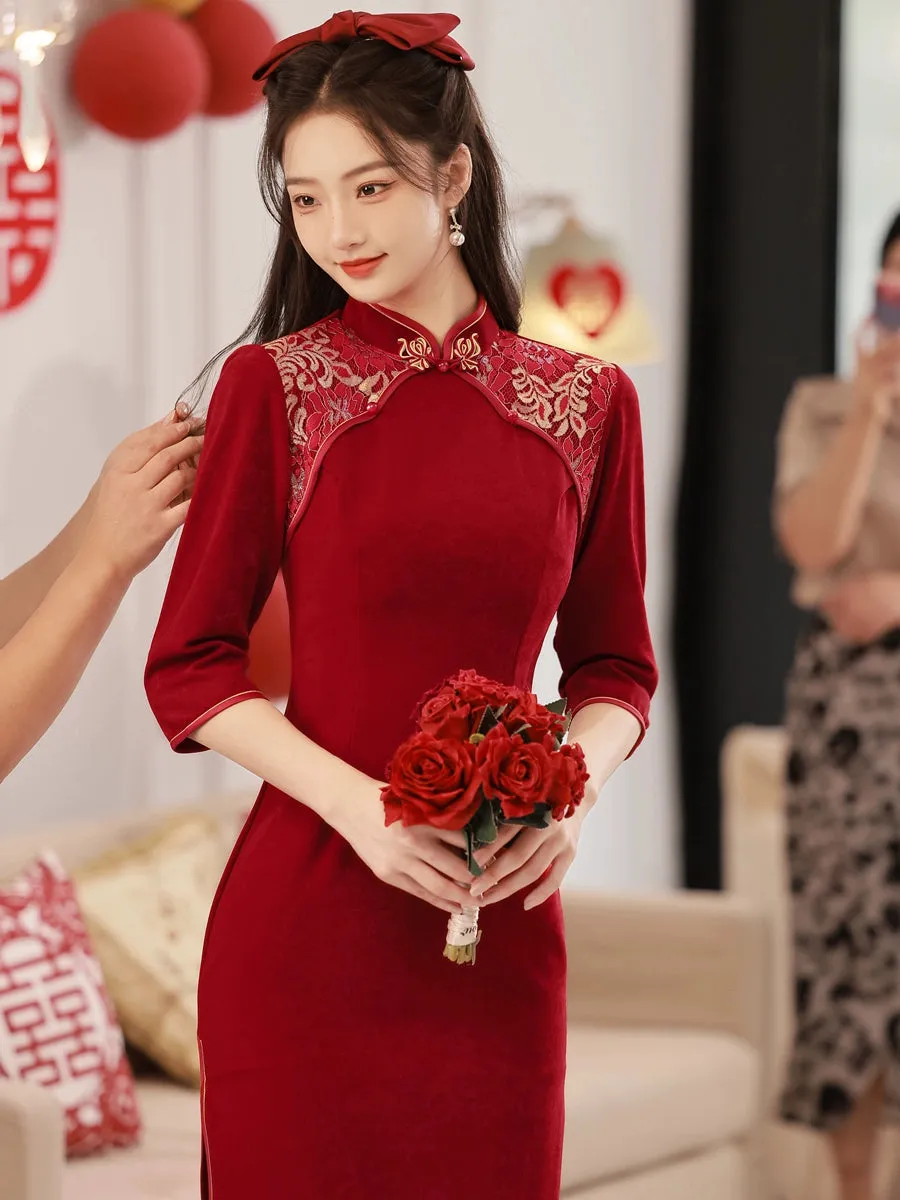 Cheongsam for Tea Ceremony, Traditional Chinese Dress, Rose Reverie