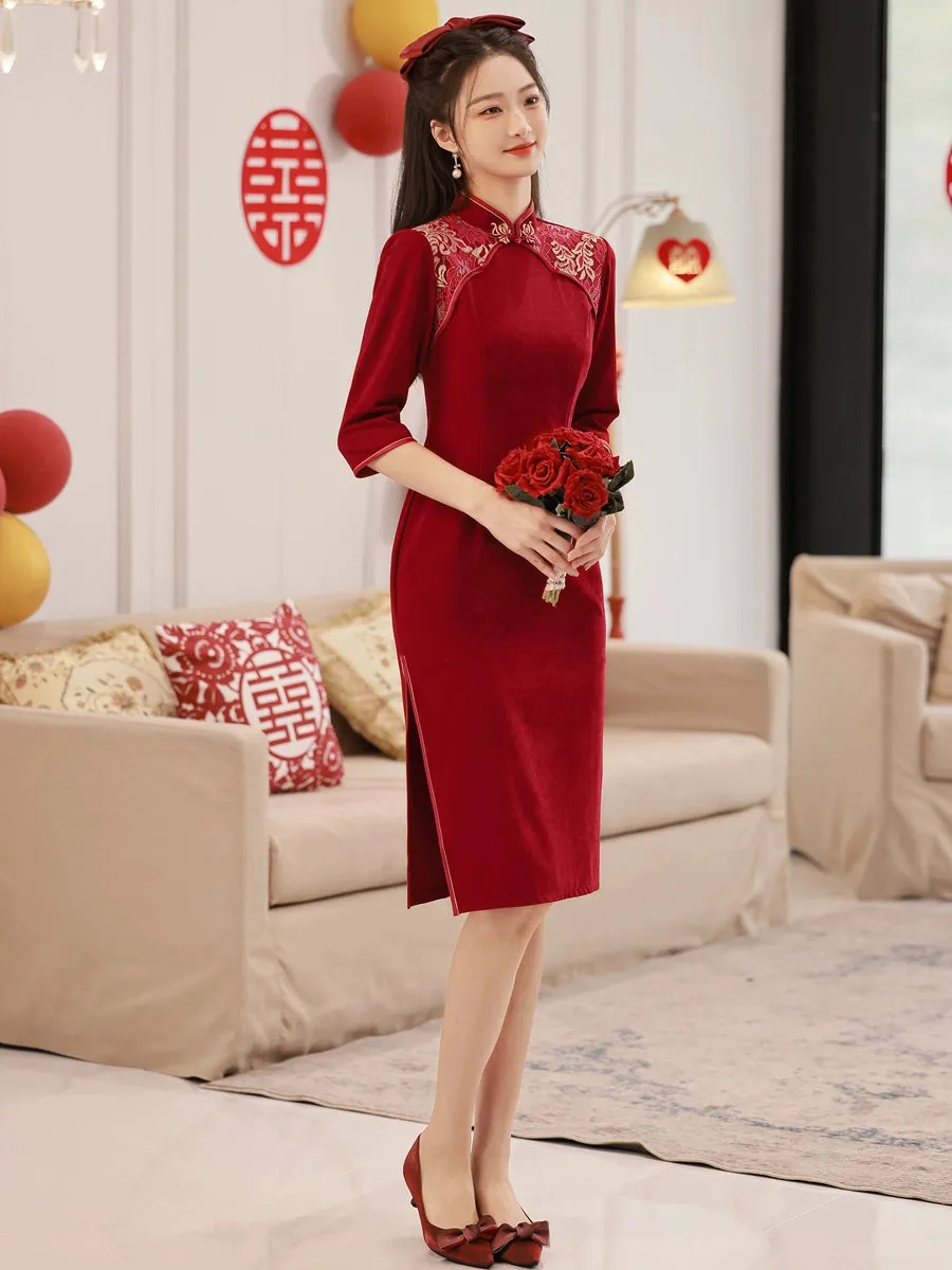 Cheongsam for Tea Ceremony, Traditional Chinese Dress, Rose Reverie