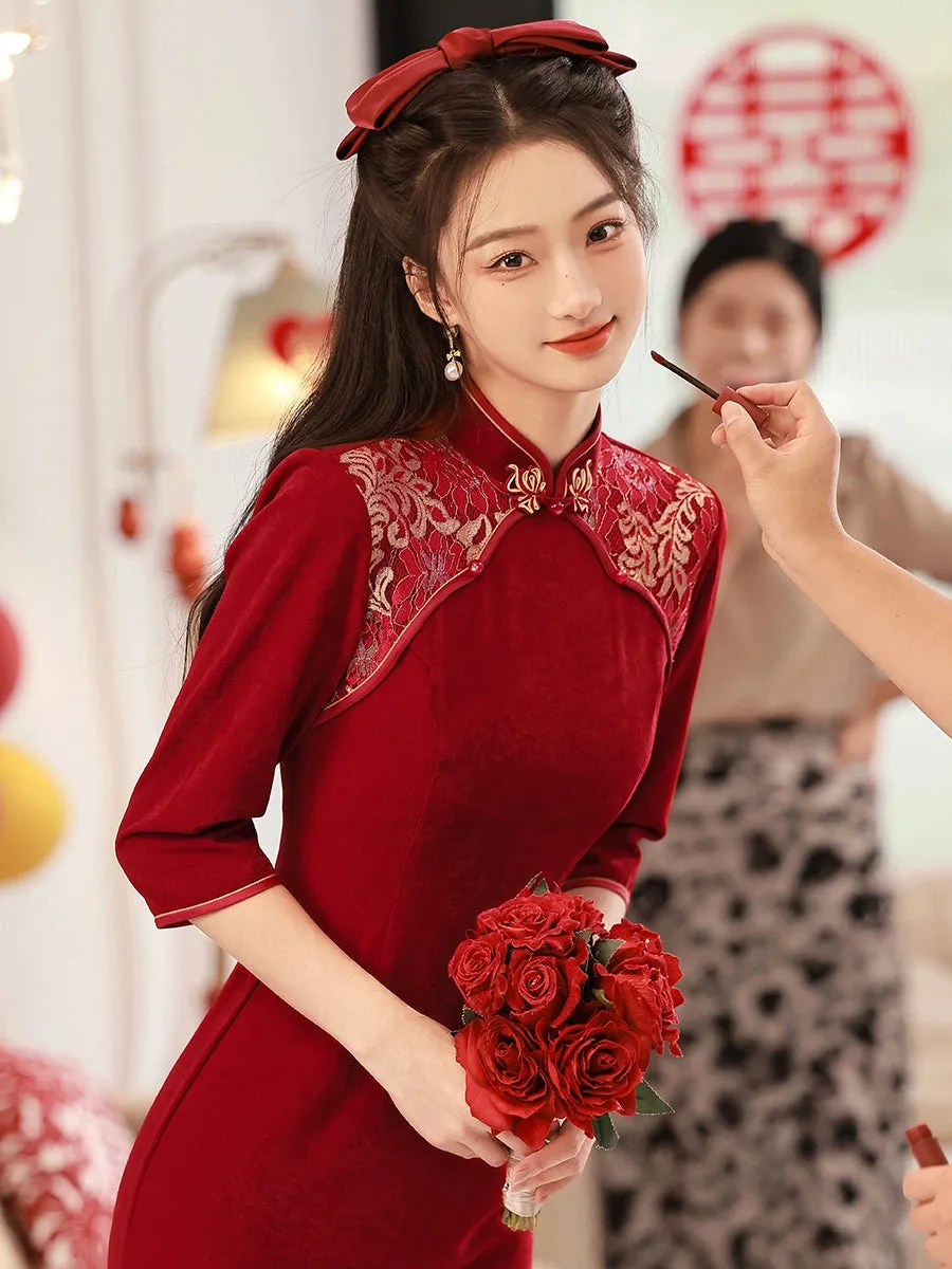 Cheongsam for Tea Ceremony, Traditional Chinese Dress, Rose Reverie