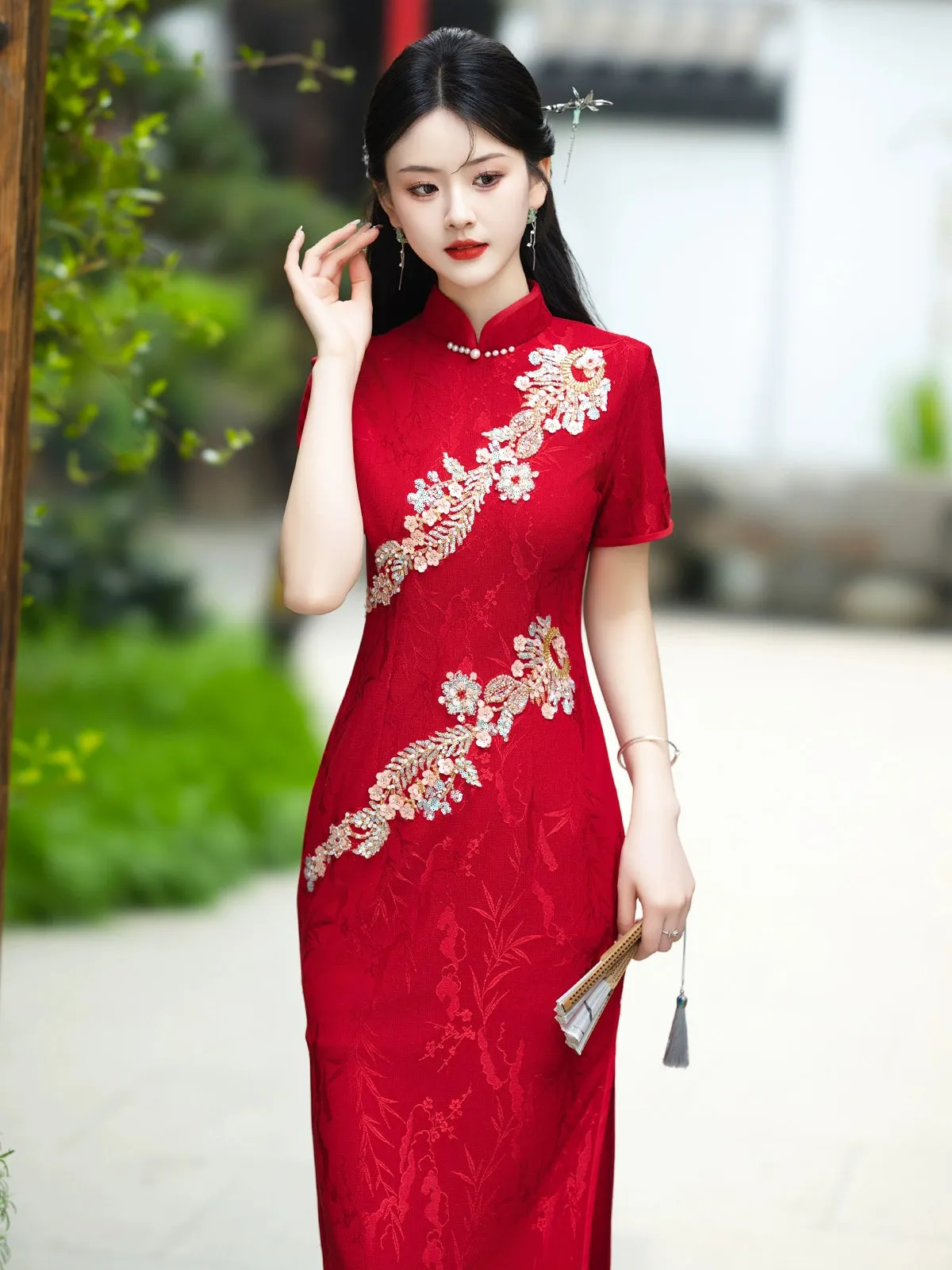 Cheongsam for Tea Ceremony, Traditional Chinese Dress, Symphony