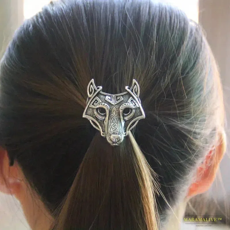 Chic Viking Celtic Wolf Headband | Exquisite Vintage Elastic Hair Tie Accessory | Unisex Gothic Style