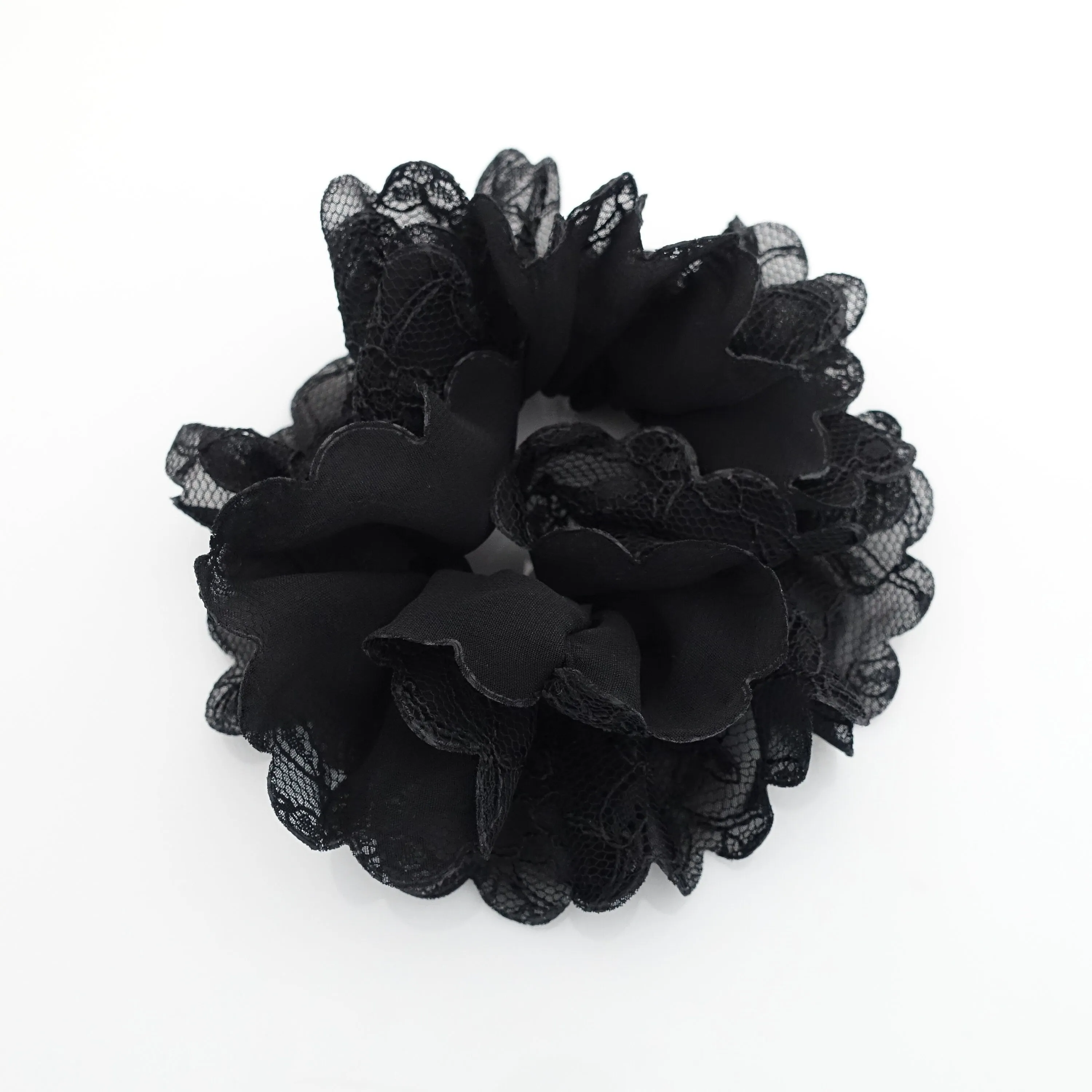 Chiffon Floral scrunchy Lace Combined Women scrunchie Hair Elastics petal Scrunchies