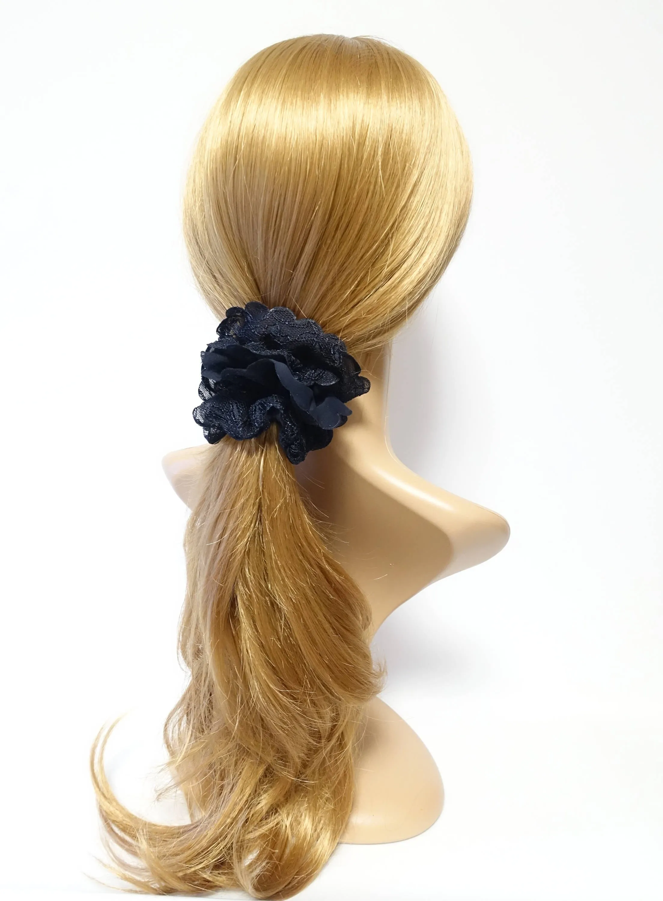 Chiffon Floral scrunchy Lace Combined Women scrunchie Hair Elastics petal Scrunchies