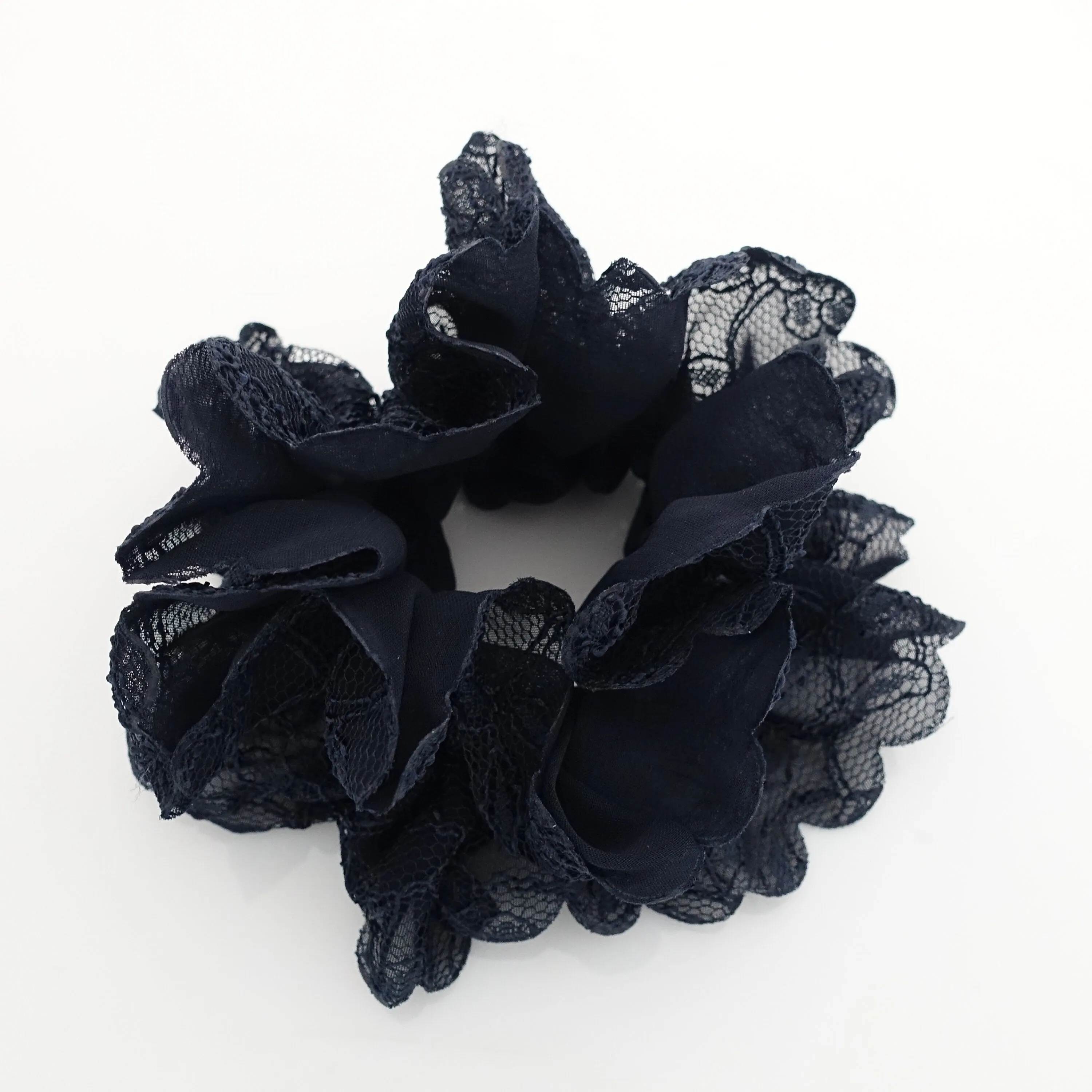 Chiffon Floral scrunchy Lace Combined Women scrunchie Hair Elastics petal Scrunchies