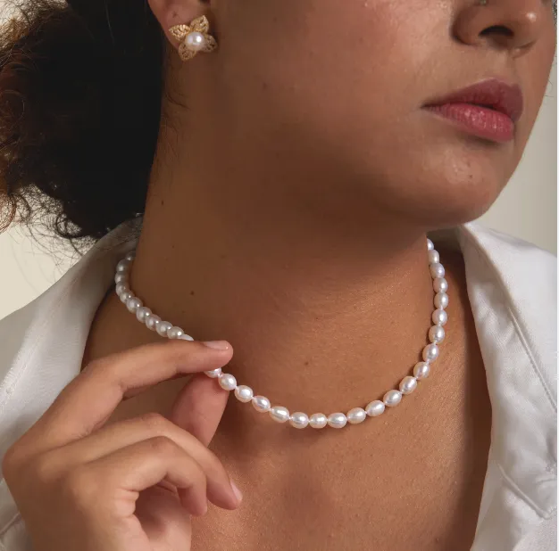 Classic Rice Pearl Necklace