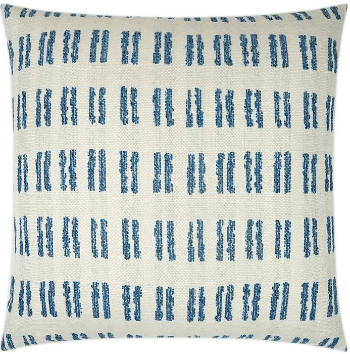 Contempo Neutrals Outdoor Pillows/Boho Hashmarks Blue