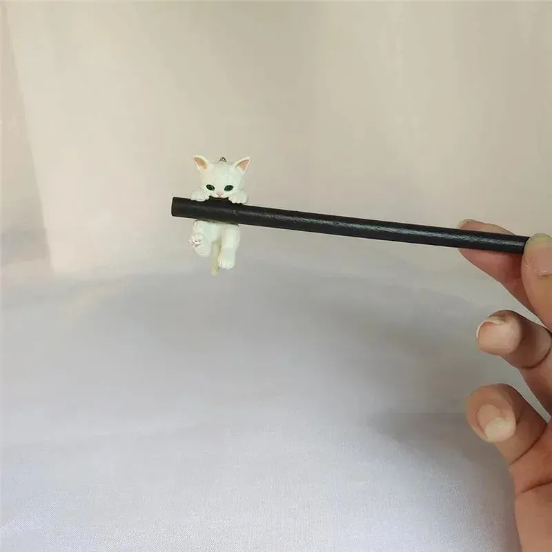 Cute Cat Wooden Hairpin