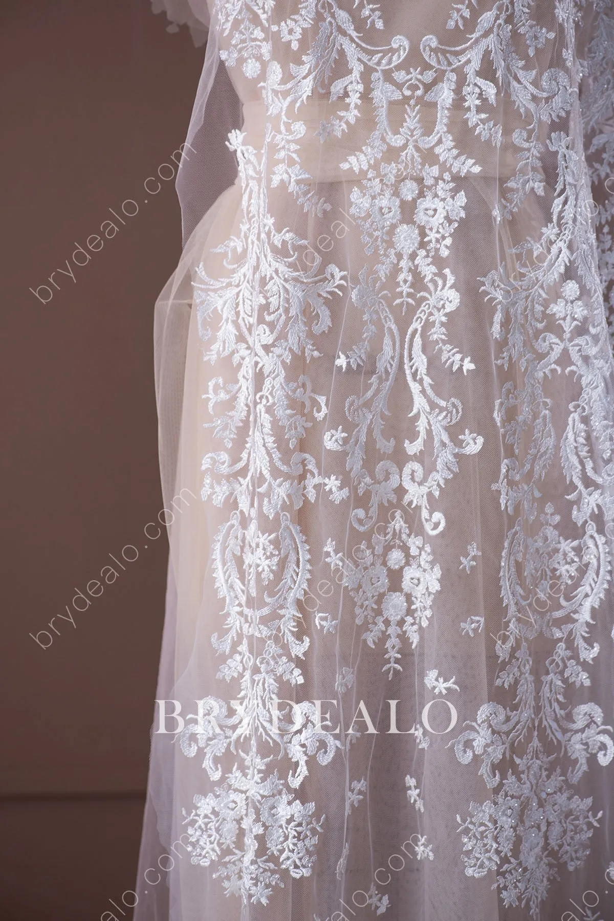 Delicate Botanic Embroidery Lace Fabric