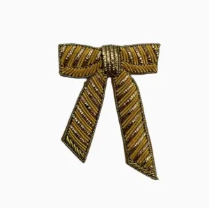 Embroidered Bow Brooch