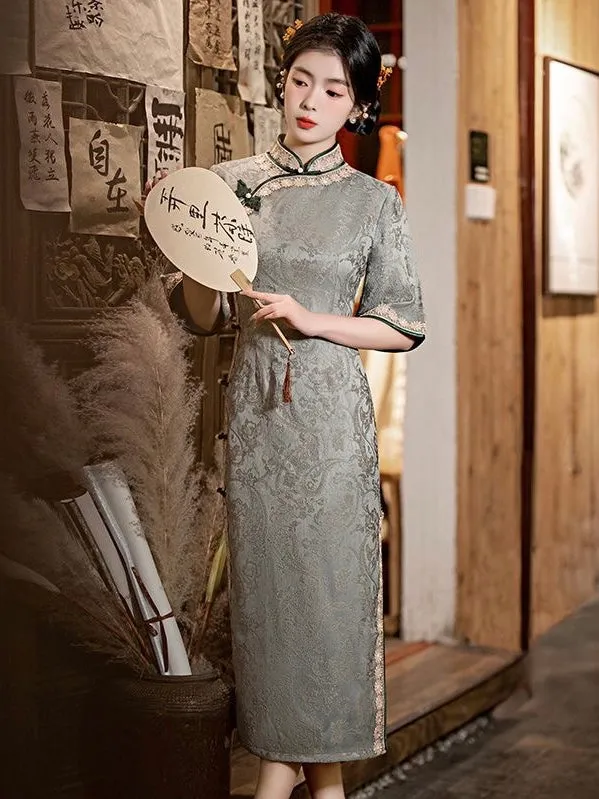 Half Sleeve Long Cheongsam, Elle