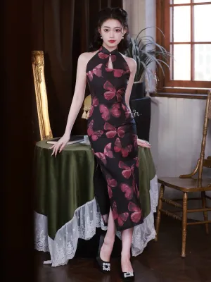 Halter Neck Long Cheongsam, Dieyu