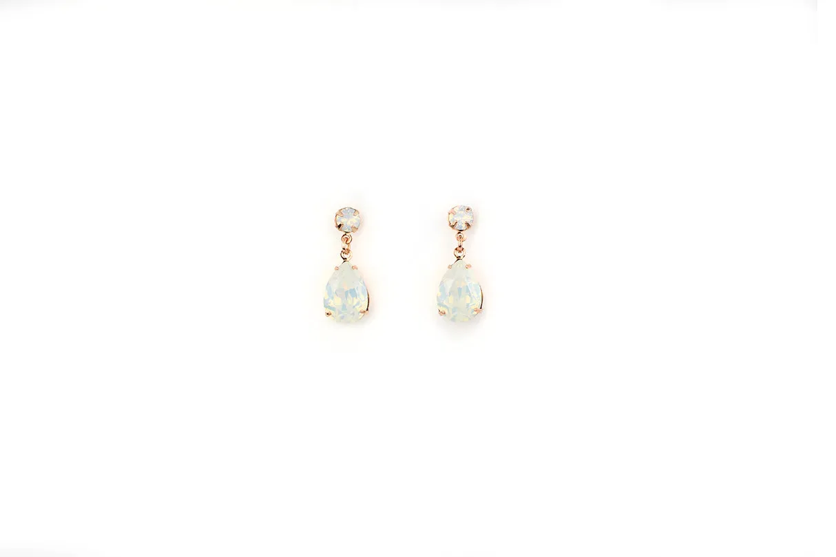 Hannah - Swarovski Pear Drop Bridal Earrings