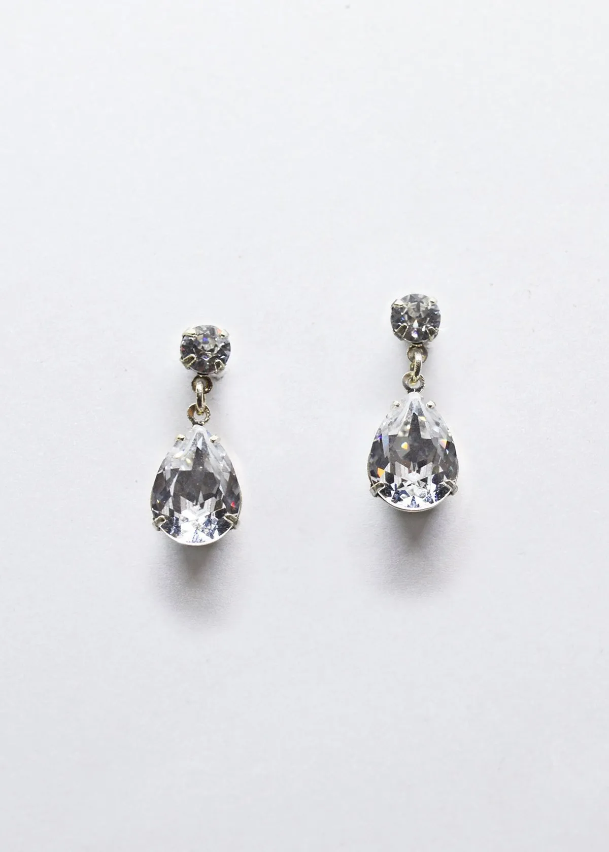 Hannah - Swarovski Pear Drop Bridal Earrings