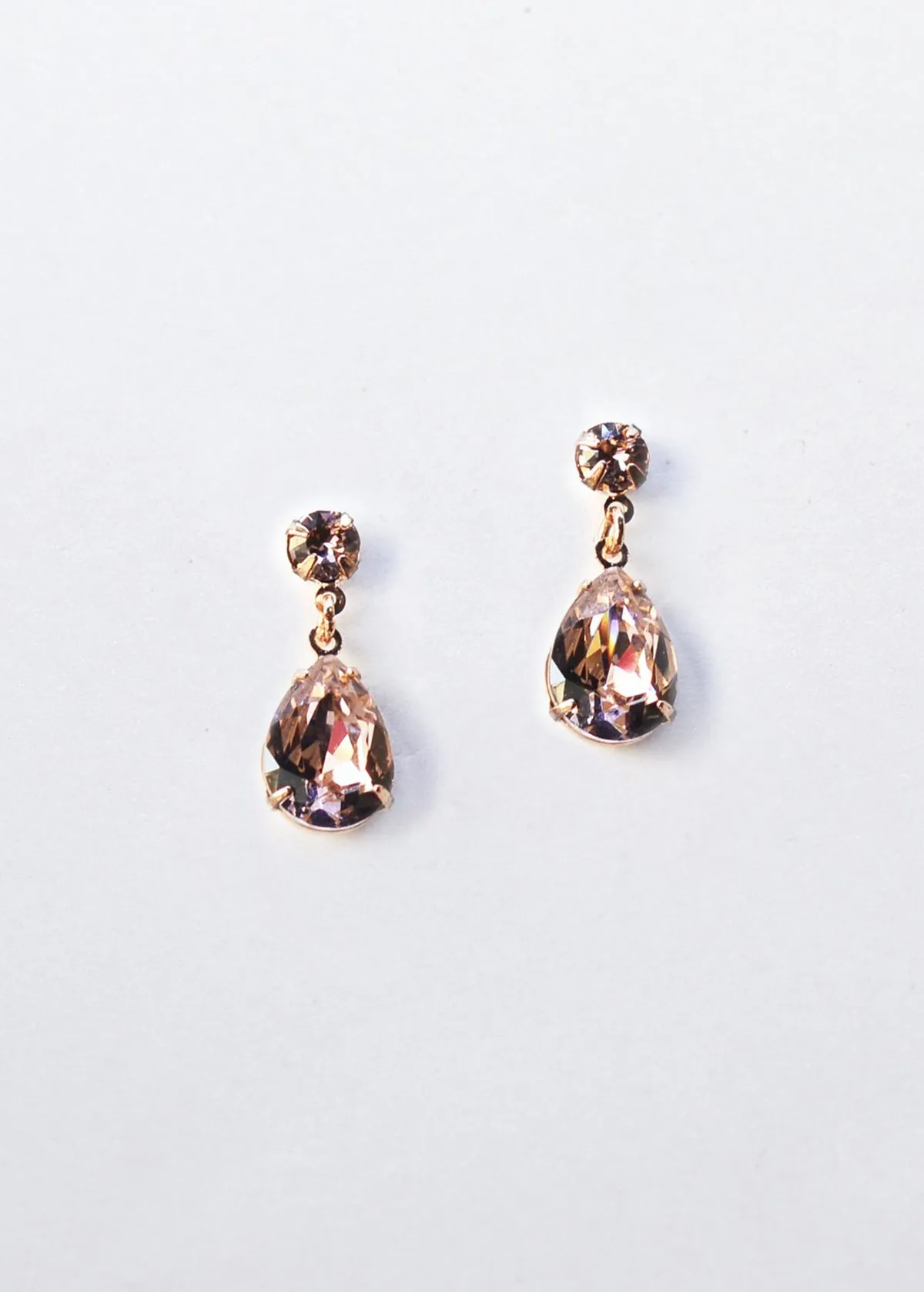 Hannah - Swarovski Pear Drop Bridal Earrings