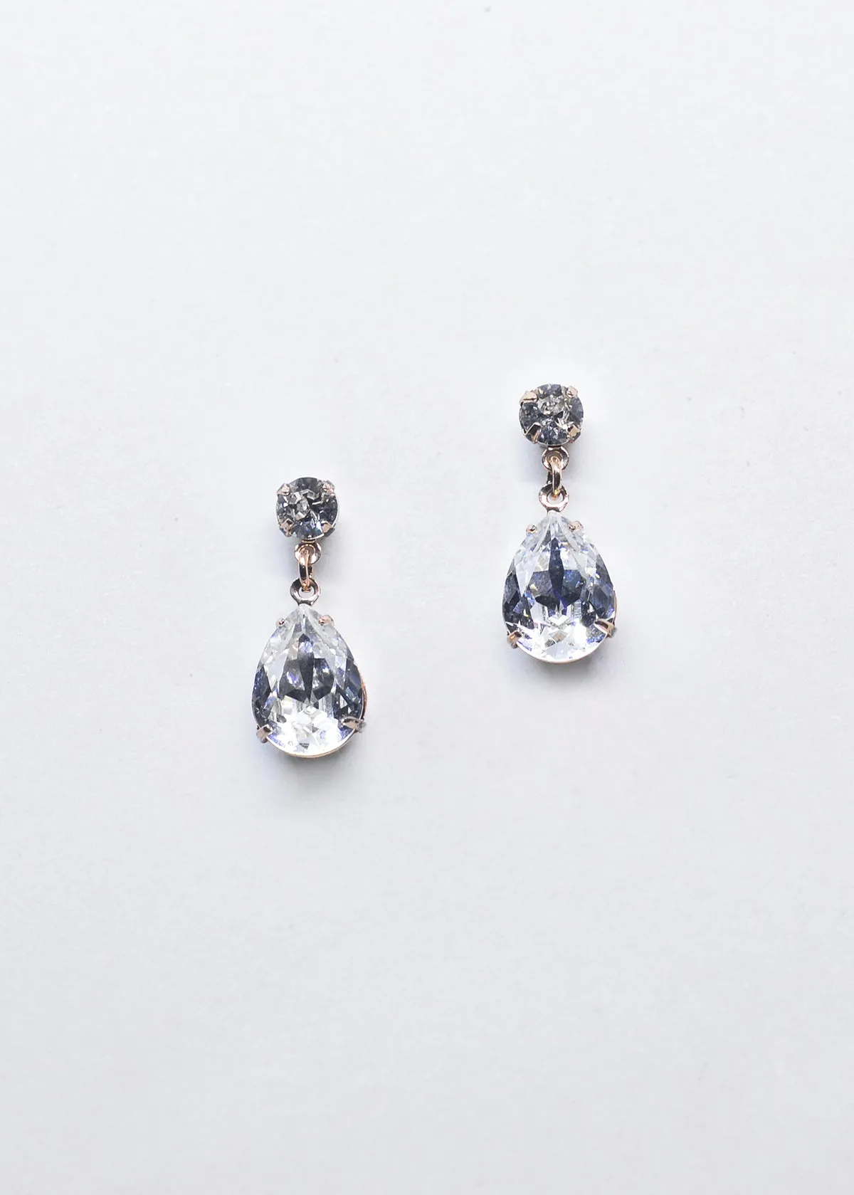 Hannah - Swarovski Pear Drop Bridal Earrings