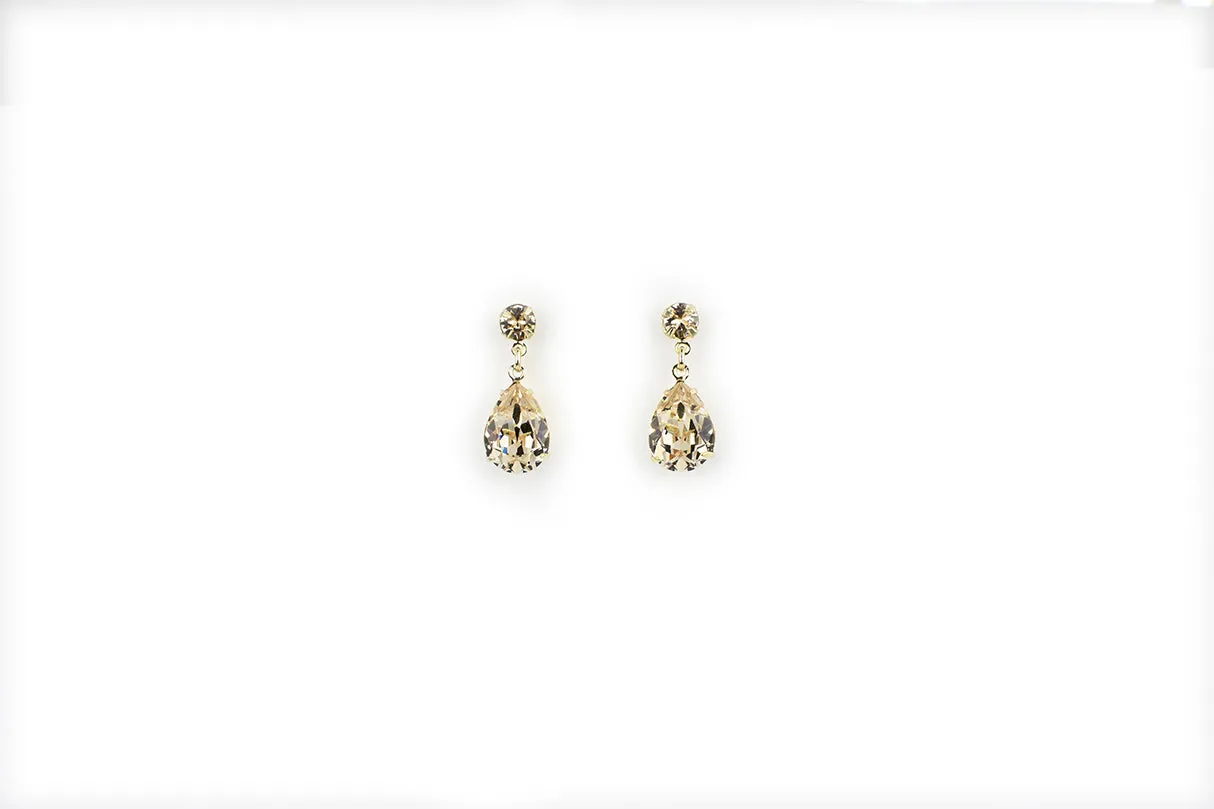 Hannah - Swarovski Pear Drop Bridal Earrings