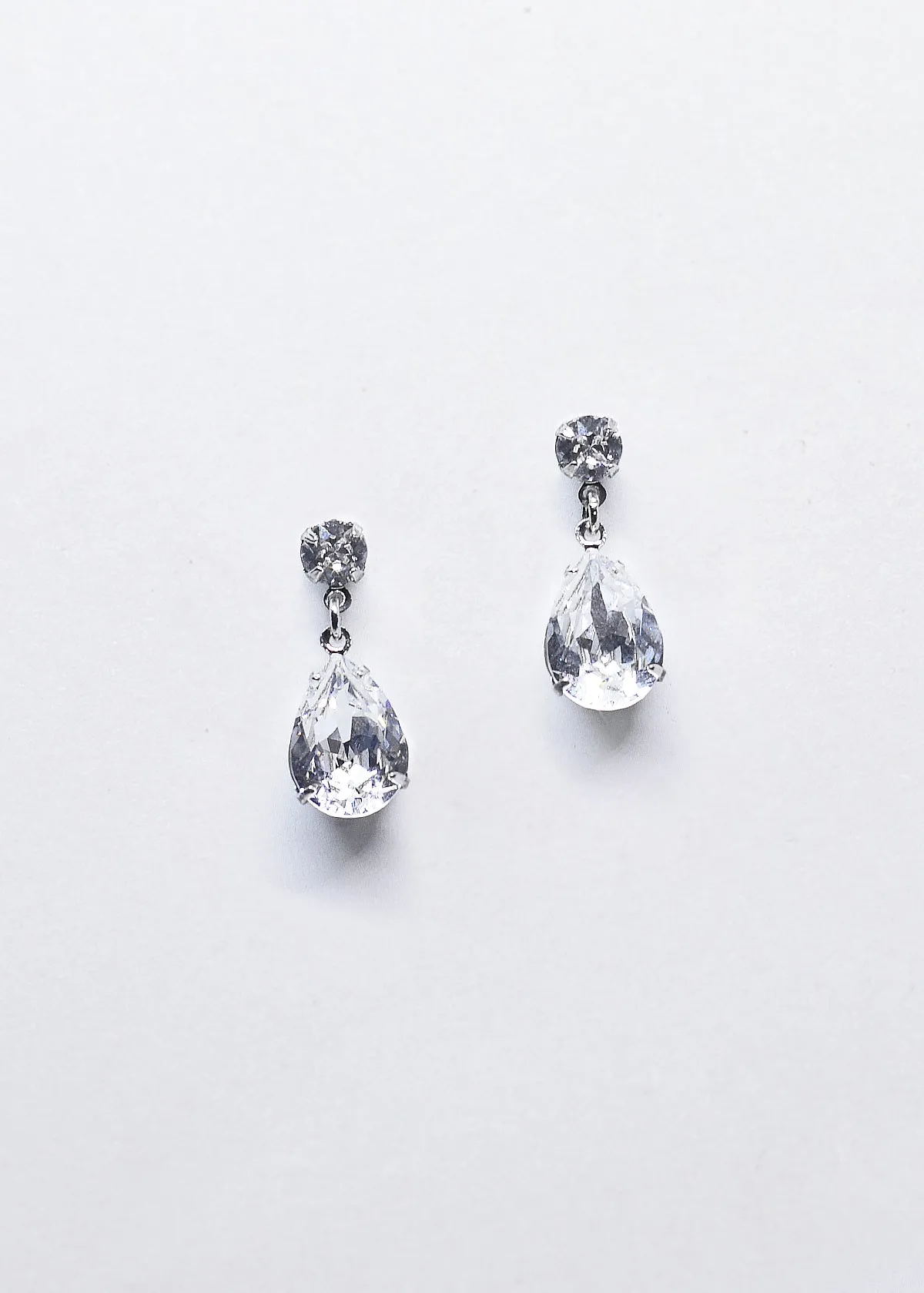 Hannah - Swarovski Pear Drop Bridal Earrings