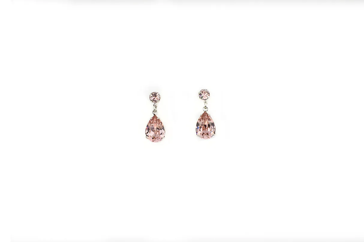 Hannah - Swarovski Pear Drop Bridal Earrings