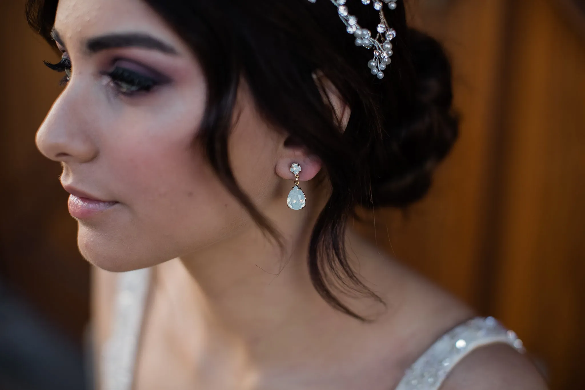 Hannah - Swarovski Pear Drop Bridal Earrings