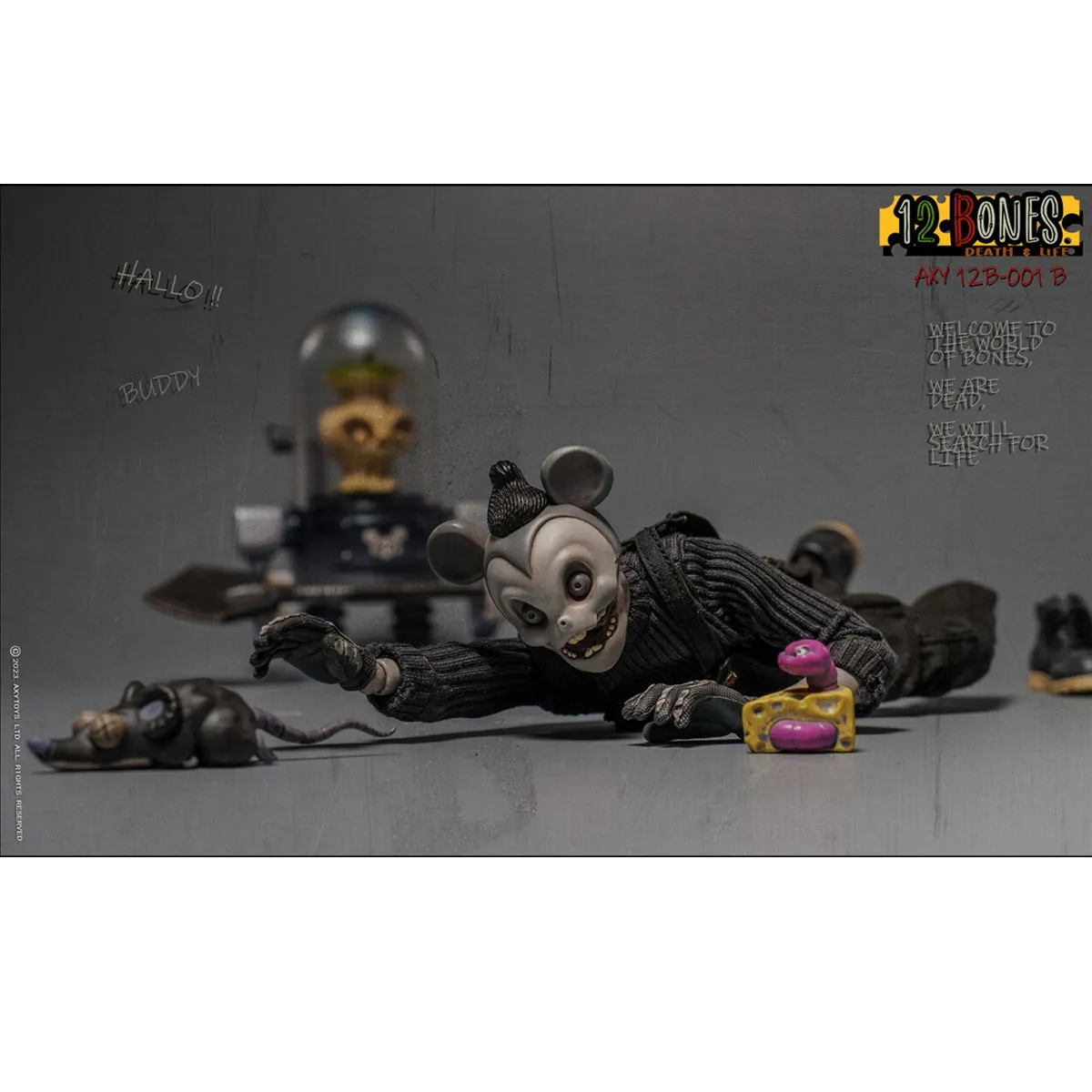 HiPlay AXYTOYS 12 Bones Series Mouse Action Figure Grey Color