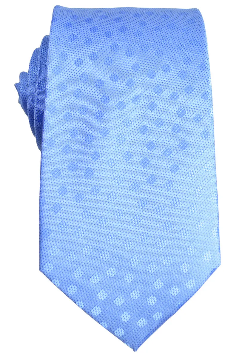 Light Blue Polka Dot Silk Tie and Pocket Square