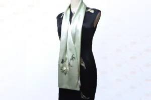 Luxurious Silk Scarf with Suzhou Embroidery